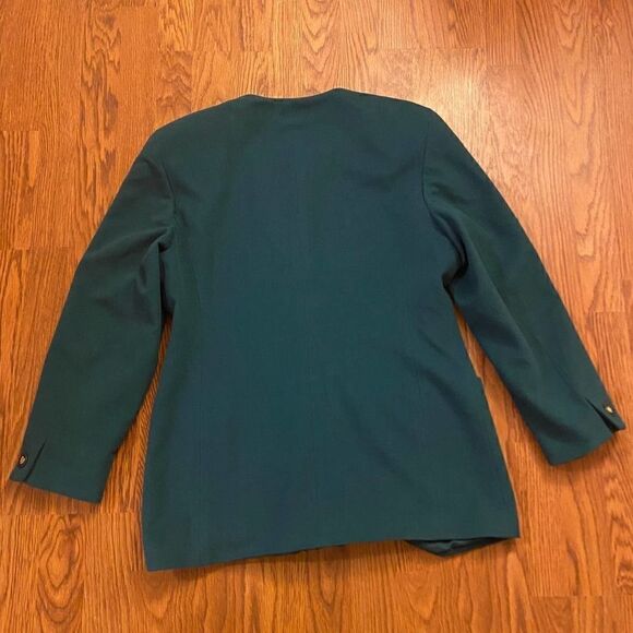 Bogner Vintage Teal Green Wool Blazer Jacket Size 12 - Picture 2 of 5